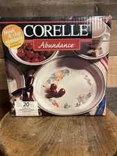 New Old Stock Corelle Abundance 20 pc Dinnerware Dinner Set of 4 - boxed