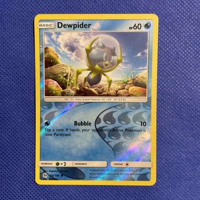 Dewpider 45/149 Sun & Moon Pokemon Reverse Holo Foil Rare Nice!