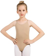 Women and Girls Nude Seamless Camisole Undergarment Leotard with Transition S...