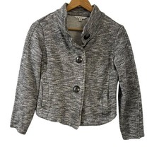 CAbi Women's Heathered Gray Lightweight Knit Blazer Jacket Size S