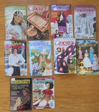 Vintage Lot of 10 Annie's Crochet Newsletter  Craft Magazines Dolls, toys