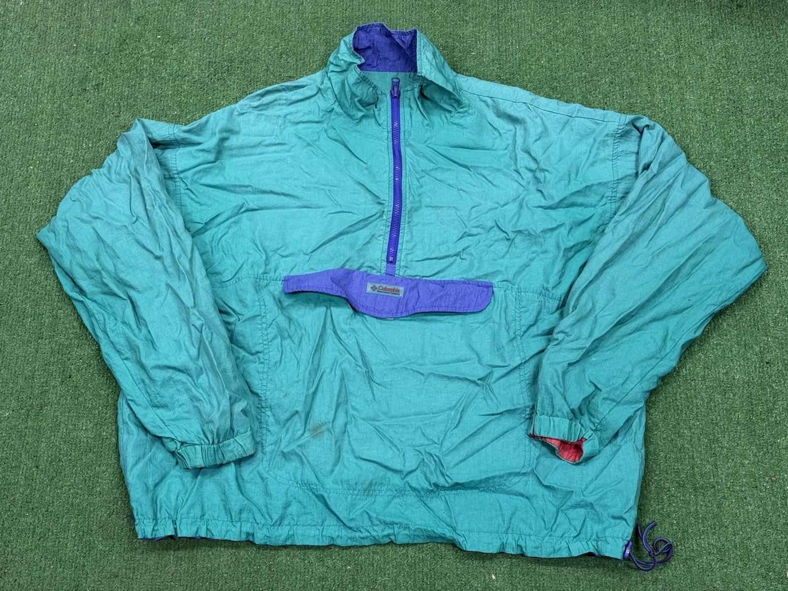 Vintage Columbia Windbreaker Anorak & Pants XL Teal Track Set Colorblock 80s 90s thumbnail 5