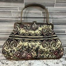 Vintage France petit point tapestry embroidered Needlework Vintage Purse Bag
