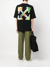 Image of Off-White Chain Arrows-print T-shirt Black