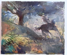 Cowboy Dust Storm Western Americana Oil Painting 20”x24” Original Signed Canvas