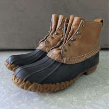 Vintage LL Bean Mens 9 Hunting Duck Boots Brown Tan Made in USA