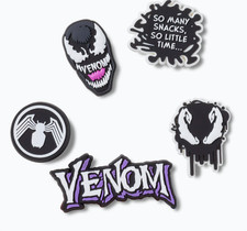 Crocs Jibbitz Spider-Man Venom 5-Piece Marvel Original Skull Spider Spellout