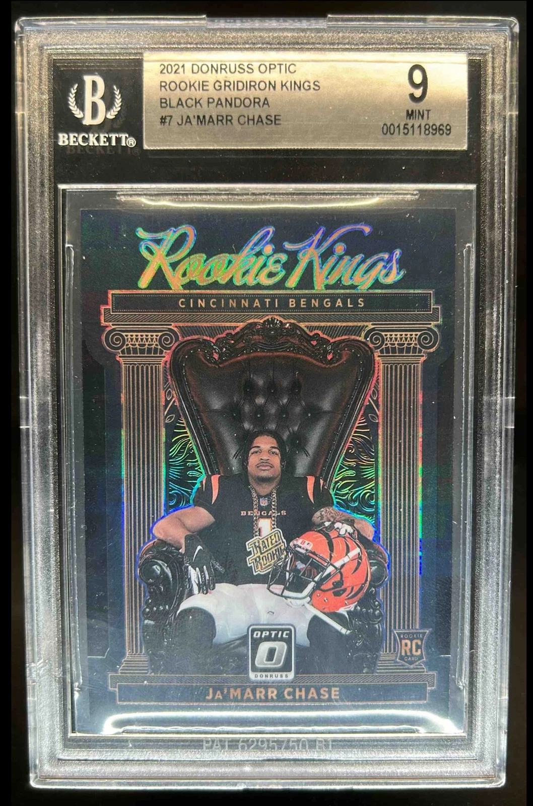 JaMarr Chase Panini Donruss Optic Rookie Gridiron Kings #RGK7 Black Pandora