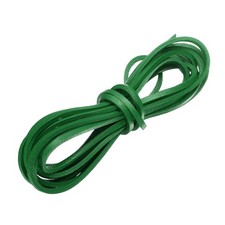 Flat Leather Cord, 3.3 Yard 3mm Leather String Strips for DIY Crafts Deep Green