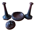 Van Briggle mulberry console set with frog