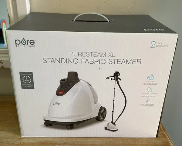 NEW PURESTEAM XL STANDING FABRIC STEAMER PURE STEAM CLOTHES 1 HOUR STEAMING