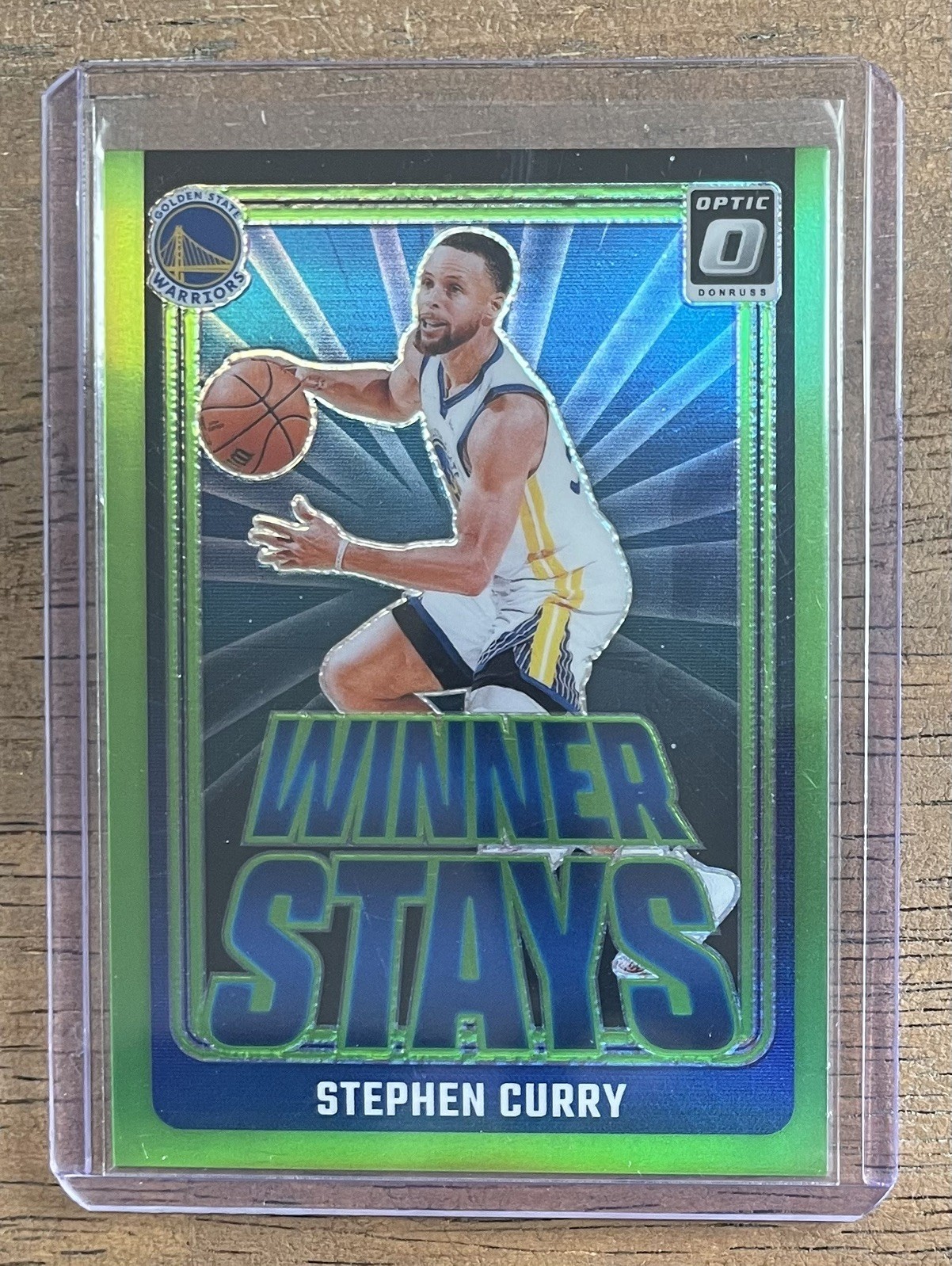 STEPHEN CURRY 2024-25 DONRUSS OPTIC WINNER STAYS LIME GREEN PRIZM! #/199!