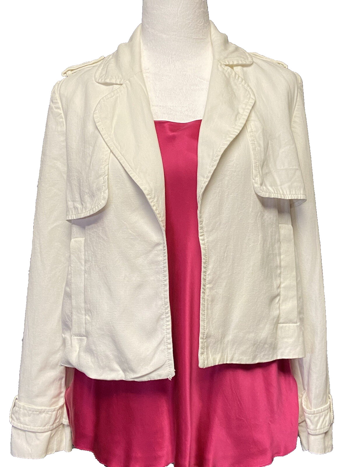 Zara Basic Womens White Open Front Jacket XS Ligh… - image 1