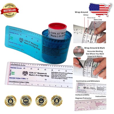 Wrap Around Pipe Measuring & Cutting Tool - Precision Marks & Accurate Reads