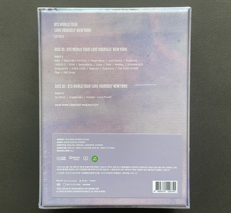 BTS-WORLD TOUR LOVE YOURSELF NEWYORK DVD FULL SET FACTROY