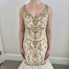NWOT Impression Bridal Mermaid Trumpet Beaded Wedding Dress Style 10266 Size 8