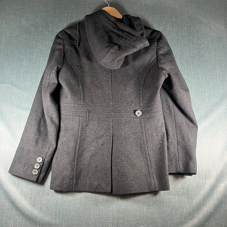 Chaqueta para mujer St John's Bay talla L negra de lana forrada de lana con bolsillo con capucha cremallera completa Foto 2 de 4