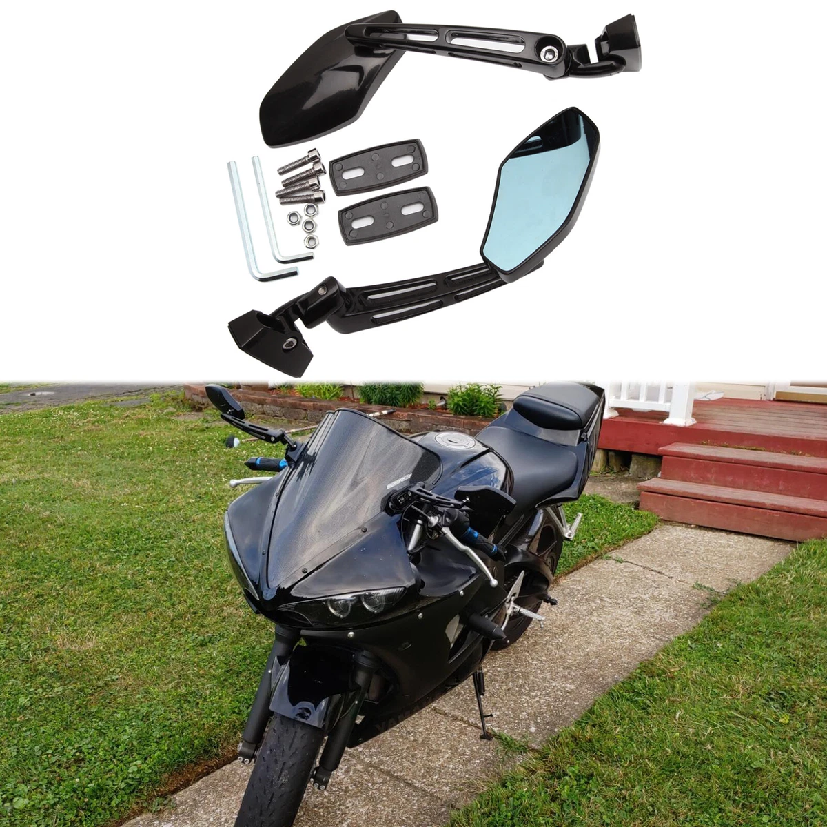 Für yamaha YZF-R125 YZF-R25 YZF-R15 YZF-R6 motorrad winglet aero dynamischen flügel kit spoiler rückspiegel festflügel T-MAX530  201355758