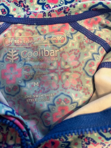 Coolibar Girl's Sun Protection Blue & Pink Long Sleeve Shirt / SZ 8 - Picture 3 of 4