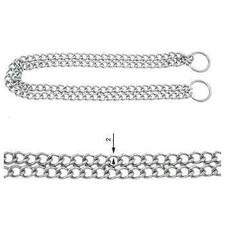 Hundekette zweireihig abgeflachte kleine Glieder Kettenwürger Halsband Halskette