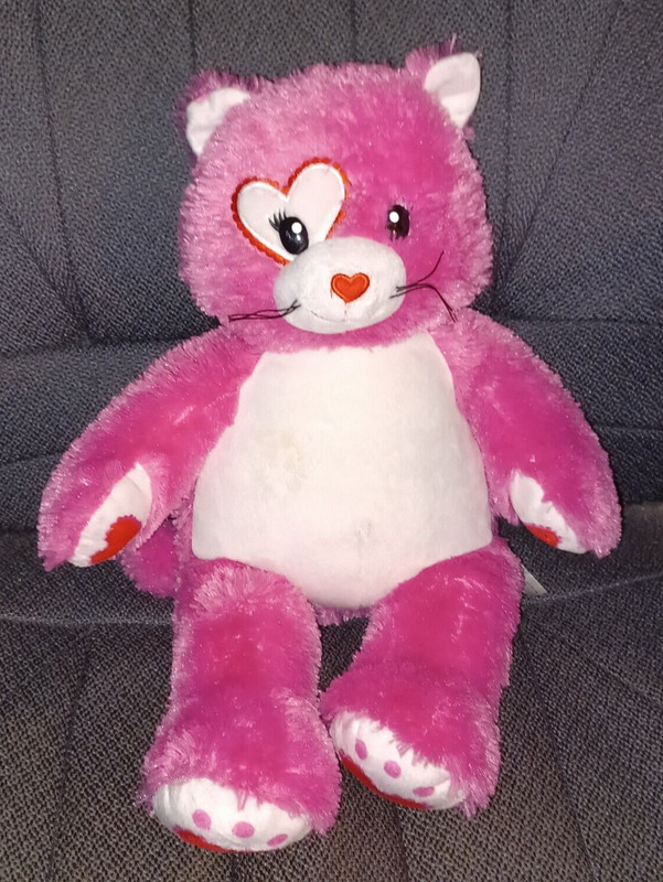 🐱 Build A Bear 🐈 Pink Heart Kitty Cat BuildaBear BAB Full Size Valentine's Day