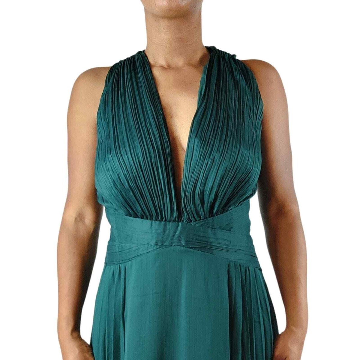 ASOS Design Forest Green Bridesmaid Pleated Maxi (floor length) Dress | eBay