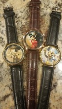 Mickey Mouse Quartz Watches W/ Leather Bands. YOU GET ALL 3  