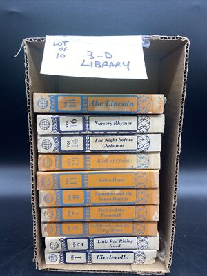 Vintage 3D Story Picture Cards Lot of 10 Cinderella, Lincoln, Christ, Goldilocks