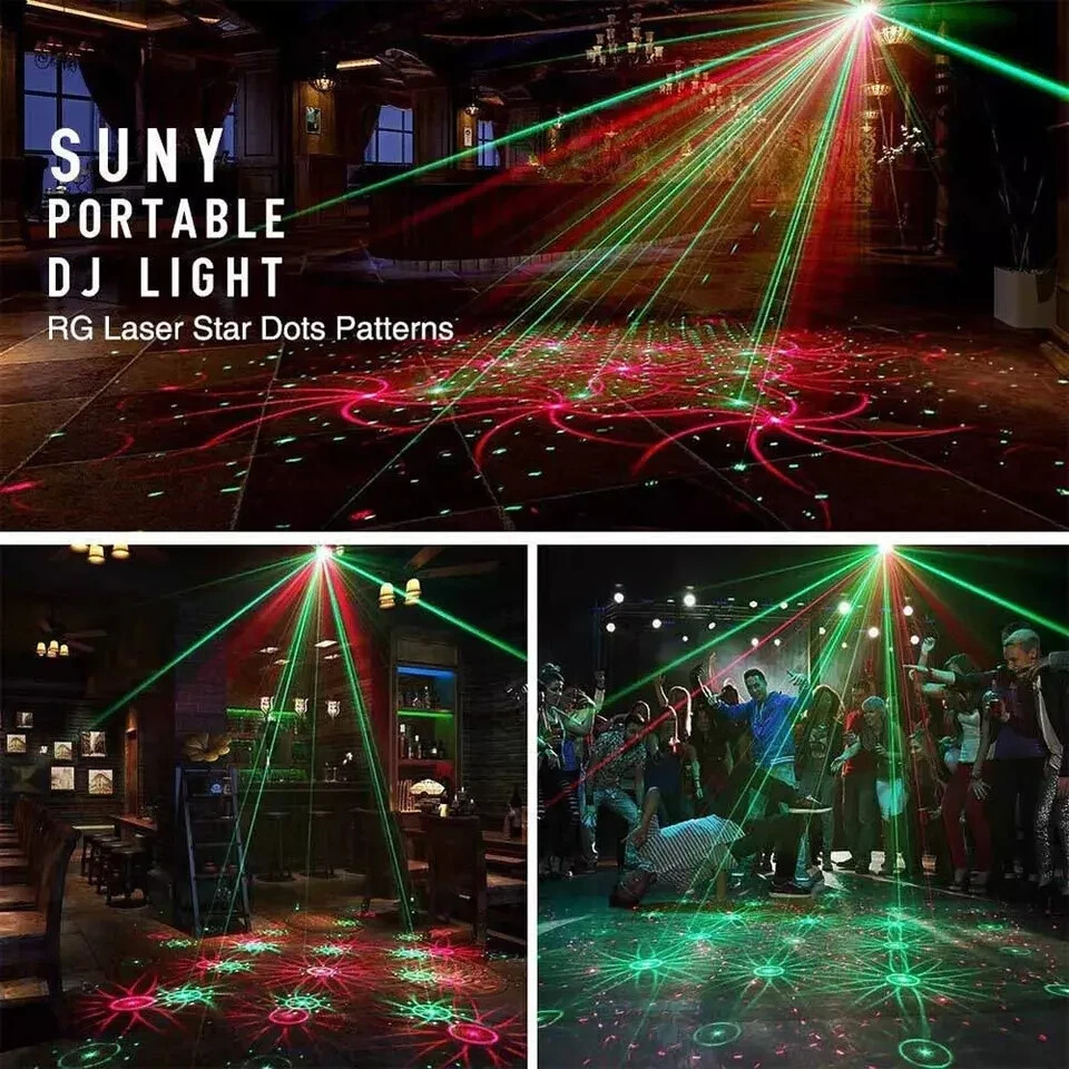 Mini projecteur laser disco noir avec télécommande pour animation de soirée - 3