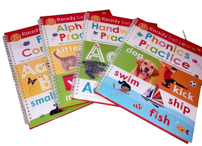 4 Ready to Learn:  Write and Wipe Workbooks Alphabet Phonics Handwriting 1st con