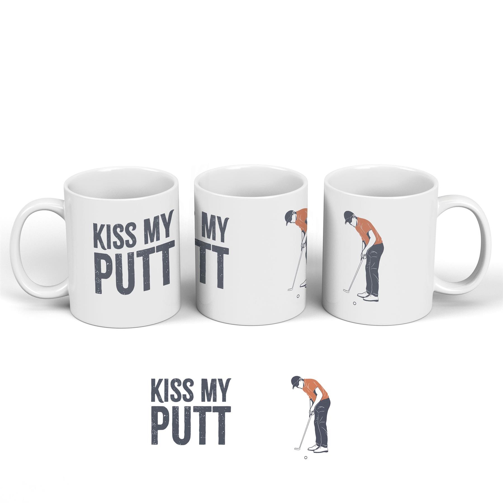 Golf Kiss My Putt Humorous Hobby Typography Ceramic Classic Mug