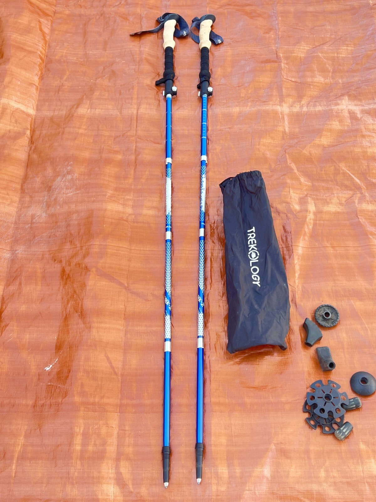 Set of Trekology Trek Z Folding Trekking Poles 120135CM Blue .. 17A eBay