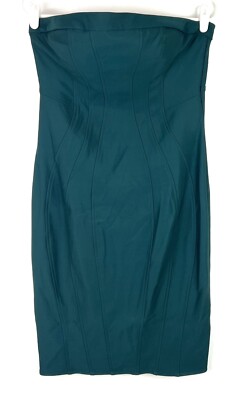 bandeau knee length dress Zac Posen Women's Rhonda Bandeau Teal Knee Length Dress Size 10