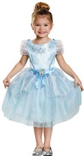 Cinderella Disney Classic Child Girls Costume Blue Satin Fancy Dress Disguise