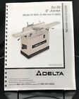 Delta Dj-20 8" Jointer Manual & Parts List (Models 37-365x, 37-680, 37-680x)