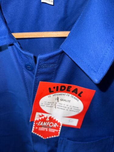 Ancienne veste bleu de travail coton Sanfor L' Idéal taille L réf V10 - Imagen 3 de 6