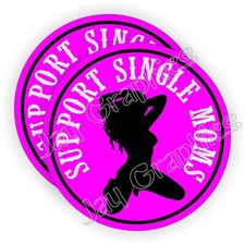 Support Single Moms Funny Hard Hat Sticker Decal