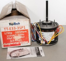 TopTech TT-E33-3SP1 Universal HVAC Evaporator Motor 1/3 HP 1075 RPM 115V 5A