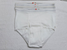 4 PAIRS VINTAGE HANES MEN'S BRIEFS GRAY STRIPES USA MADE SIZE 40 100% COTTON