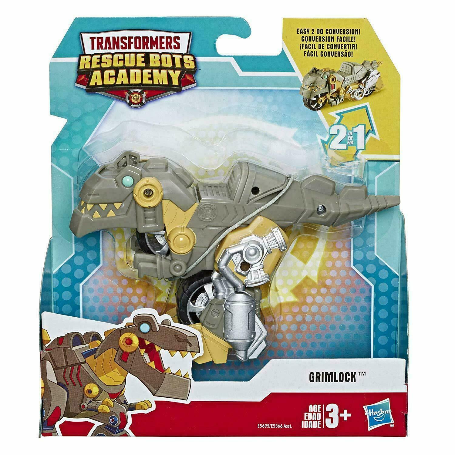 Figurine Grimlock Transformers Rescue Bots conversion facile dinosaure jouet articulé 11 cm