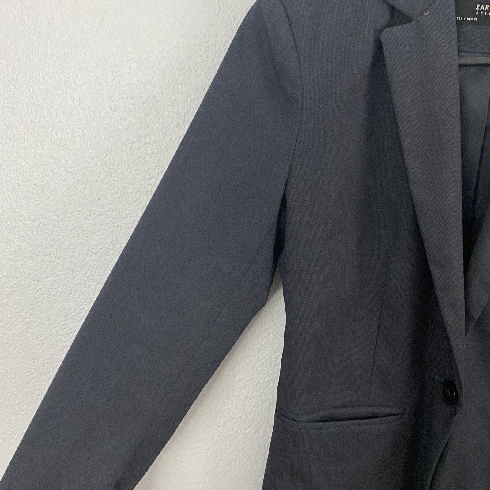 Zara Basic Collection Dark Blue One Button Blazer… - image 4