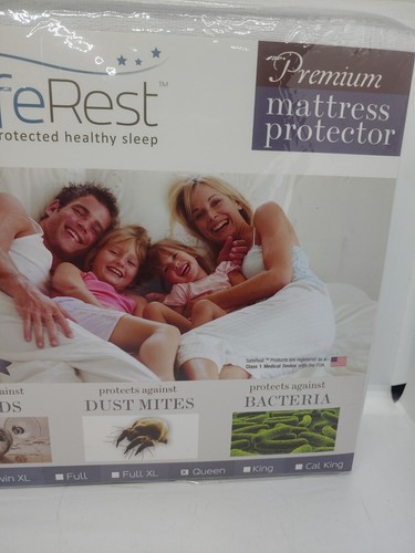 SafeRest Premium Mattress Protector Queen Vinyl Hypoallergenic & waterproof. J2 - Picture 3 of 7