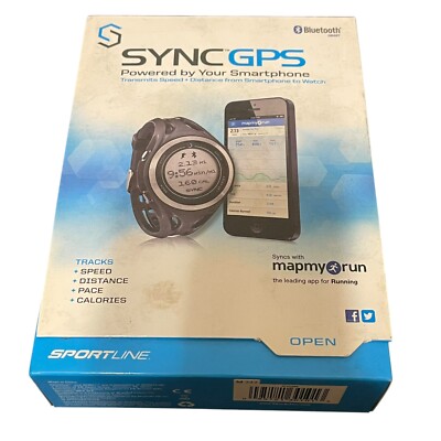 SPORTS LINE SYNC GPS SPORTS WATCH, STOP WATCH, WATER RESISTANT, BLUETOOTH SMART