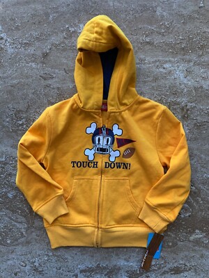 Paul Frank Clothing Scurvy Football Yellow Zipper Hooded