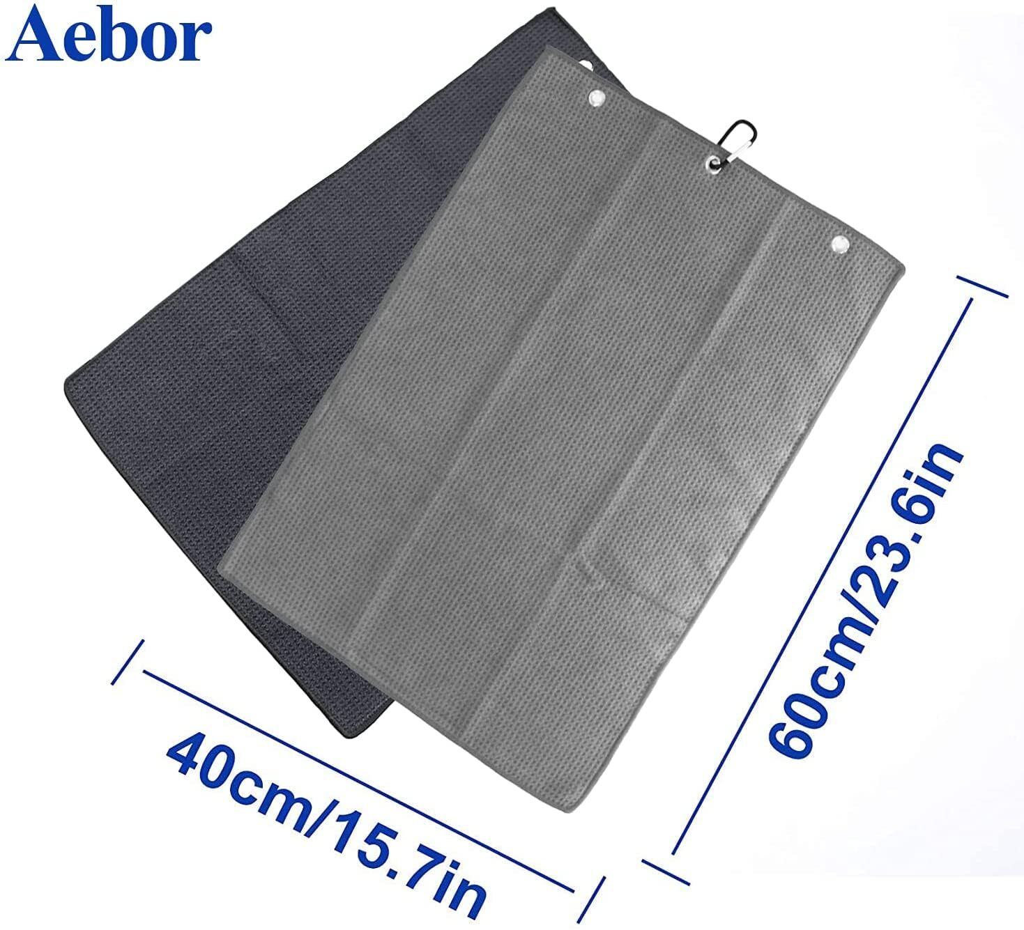 Golf Towel Kit Microfiber Waffle Tri Fold Purple Towel Black Brush for Golf