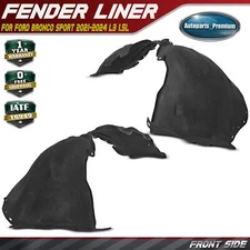 2x Front Inner Fender Liners Splash Guard Shield for Ford Bronco Sport 2021-2024