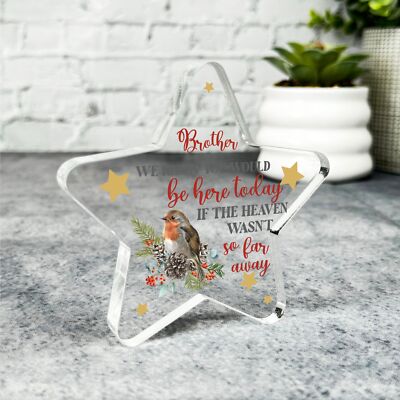 Rotkehlchen Bruder Sei heute hier Weihnachten Denkmal Geschenk Stern Andenken Plakette