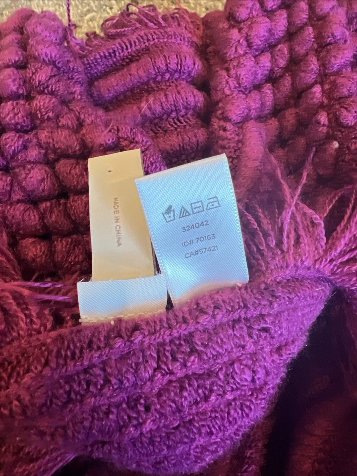 Bufanda de cuello infinito magenta tejido loft para mujer ~ talla única Foto 3 de 4