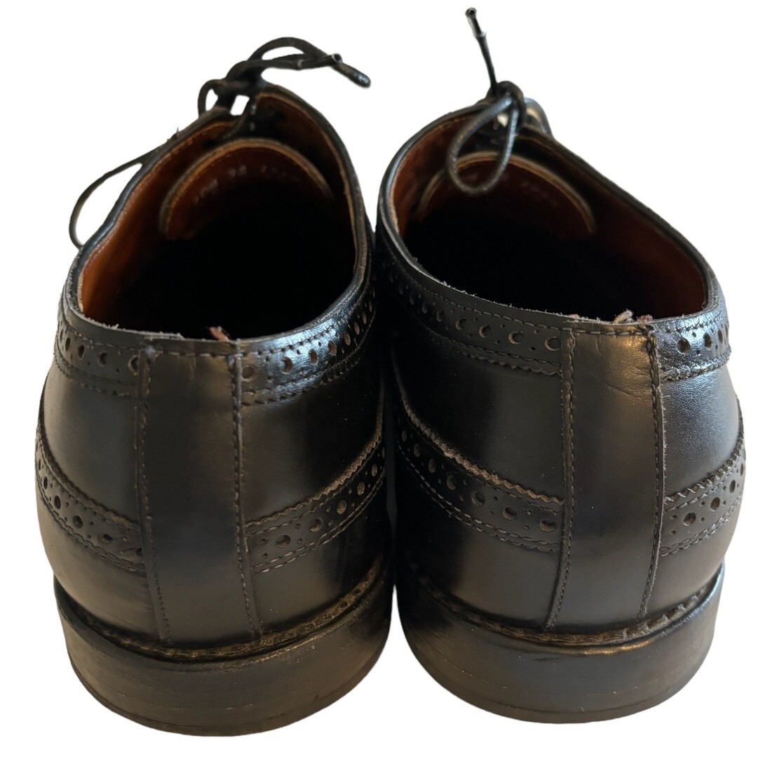 Mens Allen Edmonds Leiden Black Leather Lace Up Wingtip  display picture 1