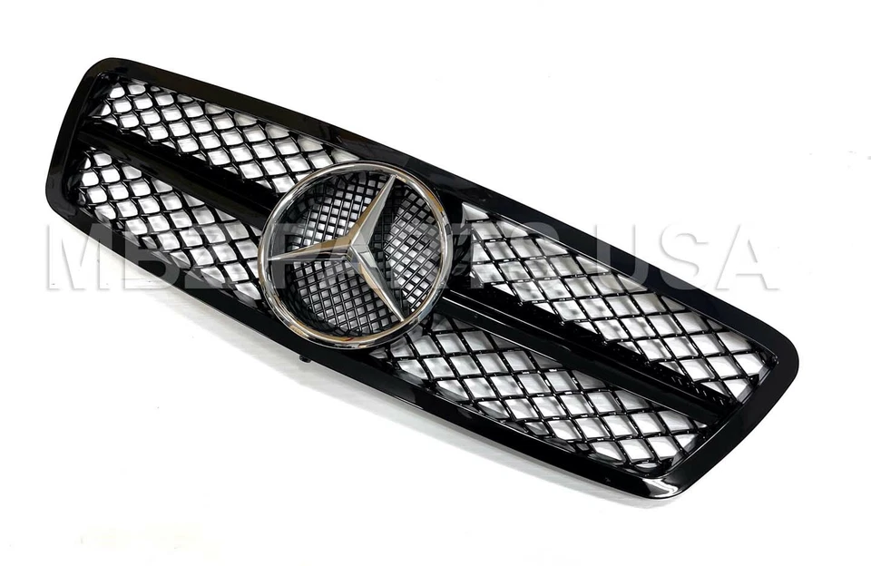 Grelha estilo esporte classe C toda preta 01-07 C230 C320 C240 Sedan Star 4 portas - Imagem 3 de 4